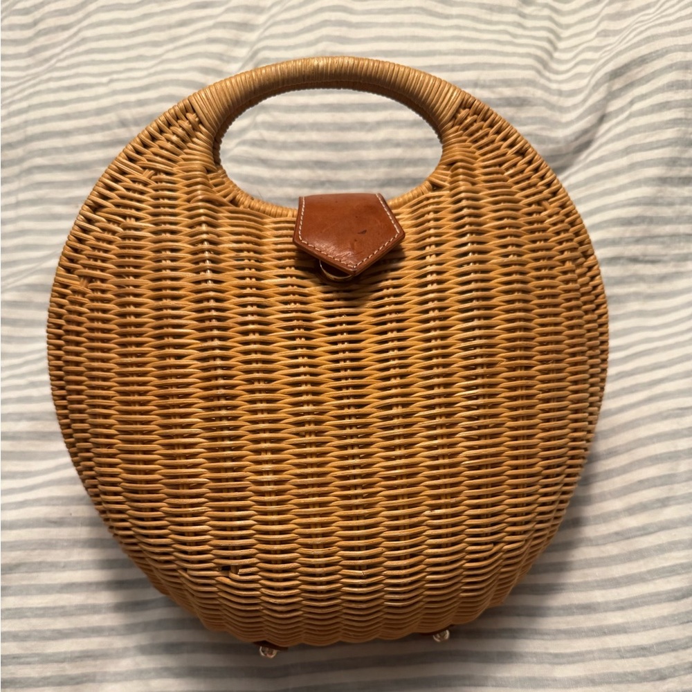 J. McLaughlin Victoria Circular Wicker Bag
